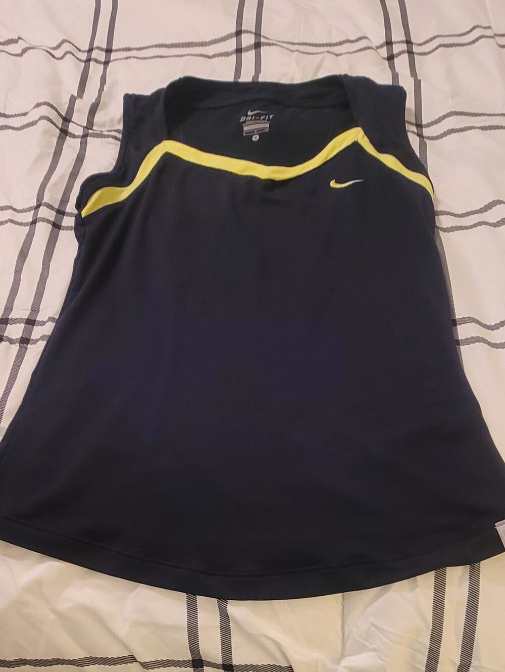 Nike Navy Athletic Tank with Yellow Accents